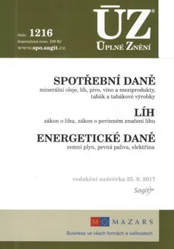 ÚZ 1216: Spotřební daně, líh, paliva a maziva, energetické daně