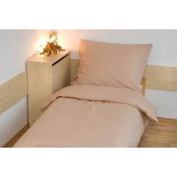 Povlečení Brotex UNI béžová bavlna 140 x 200, 70 x 90 cm nitěný knoflík