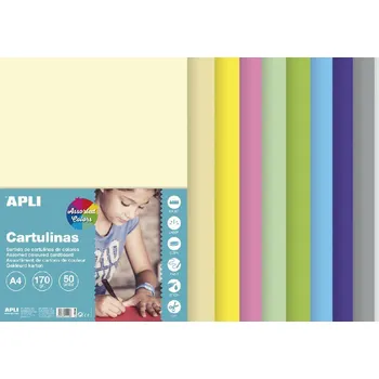 Kancelář sada barevných čtvrtek A4, 170g, 50 listů, mix pastelových barev