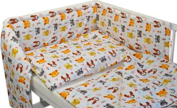 Příslušenství pro dětskou postel a kolébku Baby Nellys Mantinel s povlečením Forest bílé 120 x 90 cm