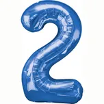 Amscan fóliové číslo 2 modré 86 cm