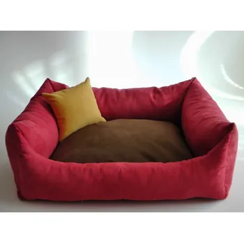 Pelíšek pro psa DELUXE Pelíšek pro psa - bordo / tmavě hnědá / žlutá - medová