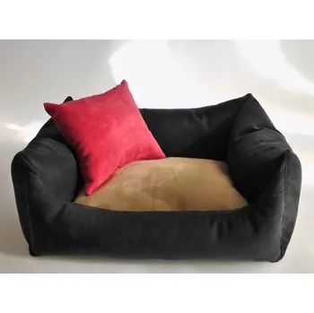 Pelíšek pro psa DELUXE Pelíšek pro psa - grafit / cappuccino / světlá bordo