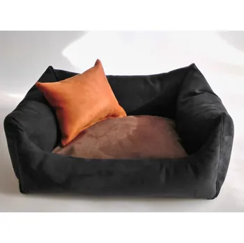 Pelíšek pro psa DELUXE Pelíšek pro psa - grafit / hnědá - káva s mlékem / oranžová