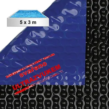 bazénová plachta Solární plachta modro/černá obdélník 5 x 3 m 400 mic