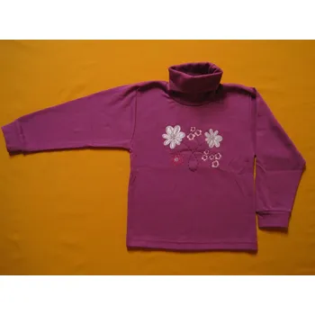 Arex, ČR Dívčí rolák s výšivkou Barva: ostružinová, Velikost: 122