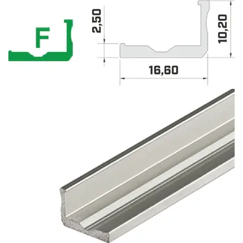 LED lišta LEDLabs Hliníkový profil LUMINES F 0/90° 2m pro LED pásky, stříbrný