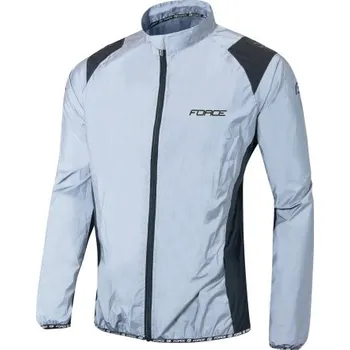 Cyklistická bunda Force celoreflexní bunda stříbrná