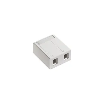 Elektrická zásuvka 4S089-2WP Neosazená zásuvka QuickPort Extended pro 2 STP/UTP RJ45 moduly Leviton, bílá