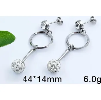 Náušnice Náušnice z chirurgické oceli se skleněnými kamínky 20703