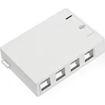 41089-4WP Neosazená zásuvka QuickPort pro 4 UTP RJ45 moduly Leviton, bílá