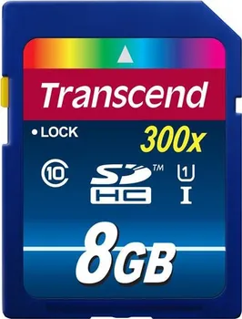 Paměťová karta Transcend SDHC 300x 8 GB Class 10 UHS-I U1 (TS8GSDU1)