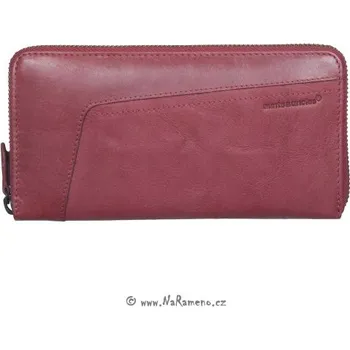 Peněženka Velká kožená peněženka Aunts and Uncles na zip Amber červená