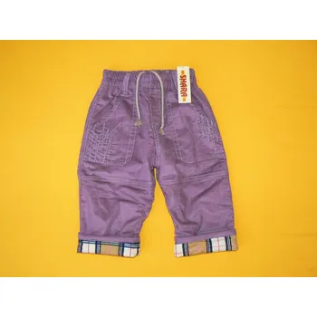 Dívčí kalhoty Shara, ČR Zateplené manšestrové kalhoty Barva: fialová, Velikost: 98, Varianta: Podšívka B