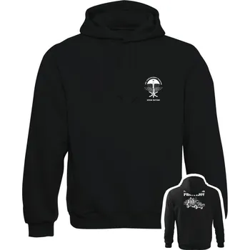 Pánská mikina Mikina s kapucí 102. průzkumný prapor - LRD-130 Kajman - černá