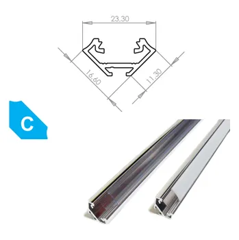 LED lišta LEDLabs Hliníkový profil LUMINES C 1m pro LED pásky, hliník