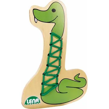 Dřevěná hračka Lena Navlékací obrázek Had
