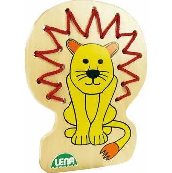 Dřevěná hračka Navlékací obrázek Lev