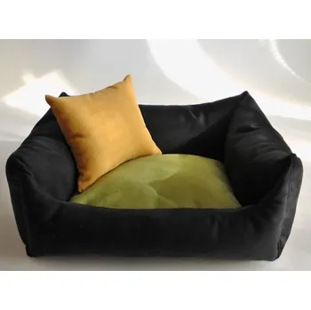 Pelíšek pro psa DELUXE Pelíšek pro psa - grafit / zelená / žlutá - medová