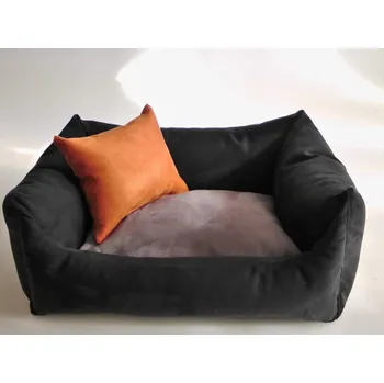 Pelíšek pro psa DELUXE Pelíšek pro psa - grafit / tmavý vřes / oranžová