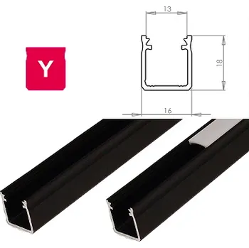 LED lišta LEDLabs Hliníkový profil LUMINES Y 2m pro LED pásky, černý