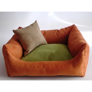 Pelíšek pro psa DELUXE Pelíšek pro psa - oranžová / zelená / cappuccino