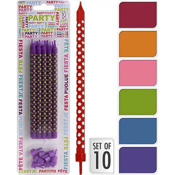 Dortová svíčka Svíčky dortové 10ks,v.15cm, mix barev