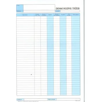 Denní rozpis tržeb OP54 100 listů