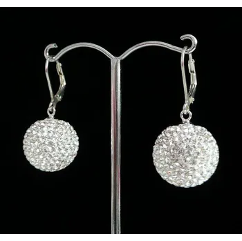 Náušnice Lafira stříbrné náušnice bílé kuličky 14 mm 018