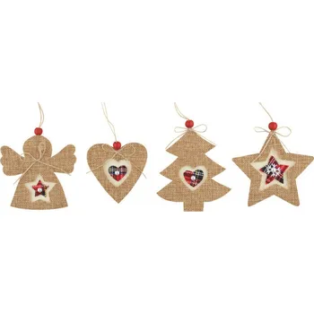 Vánoční dekorace Vánoční závěsná dekorace z juty 10cm, 1ks