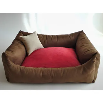 Pelíšek pro psa DELUXE Pelíšek pro psa - tmavě hnědá / bordo / krémová