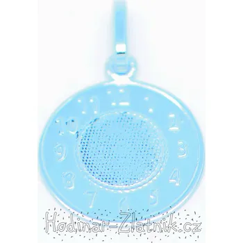 Souprava šperků zlatý přívěšek křtící hodiny z bílého zlata