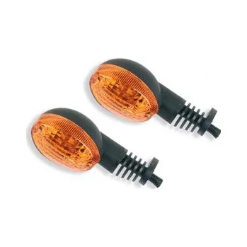 Osvětlení pro motocykl blinkr oválný oranžový - pár pro upevnění z boku šroubem ( ATV, skútr, moto)