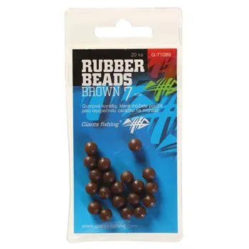 Giants Fishing Rubber Beads Transparent Brown gumové kuličky 7 mm 20 ks