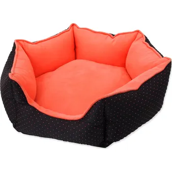 Pelíšek pro psa Dog Fantasy 45 x 45 x 16 cm černo-oranžový