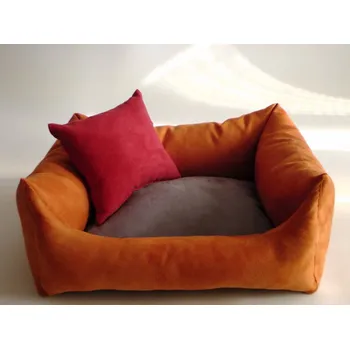 Pelíšek pro psa DELUXE Pelíšek pro psa - oranžová / stříbrná / světlá bordo