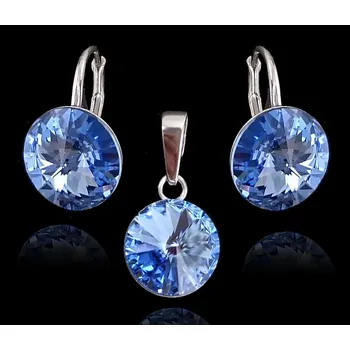 Souprava šperků Stříbrná souprava Rivoli Light Sapphire (Dámská stříbrná souprava šperků)