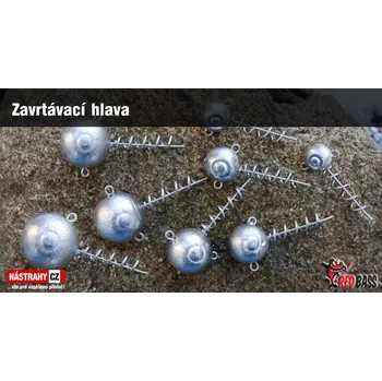 Zavrtávací hlava do gumových nástrah REDBASS - 7 g, vel. L, 2 ks