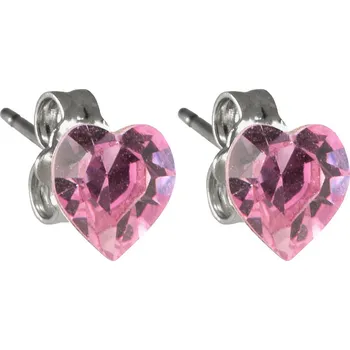 Náušnice Náušnice se Swarovski Elements srdíčko, světle fialové, pecky, 713854-lt-amethyst