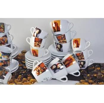 Clubhouse Rosa Painting šálky cappuccino s podšálkem sada 6 ks