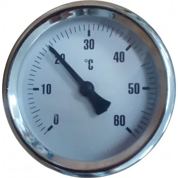 Teploměr průmyslový 0°-60°, 63 mm, zadní, s jímkou 1/2" 50 mm