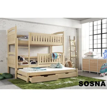 Postel Patrová postel s přistýlkou a úložným prostorem Blanka 90x200 cm - více odstínů