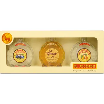Pálenka Rudolf Jelínek Dárková sada miniatur budíky 3x 0,2 l