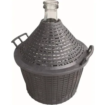 Aldotrade Demižon skleněný v plastovém koši, 10 l