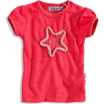 Dívčí tričko s krátkými rukávy Dirkje PINKY STAR růžové neon Velikost: 62