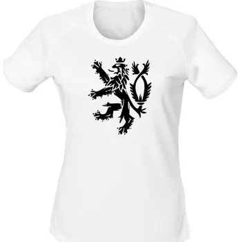 Dámské tričko Dámské funkční tričko Český lev - bílá