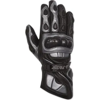 Moto rukavice PISTA GU-PIAG - stříbrné kožené moto rukavice A-pro - S