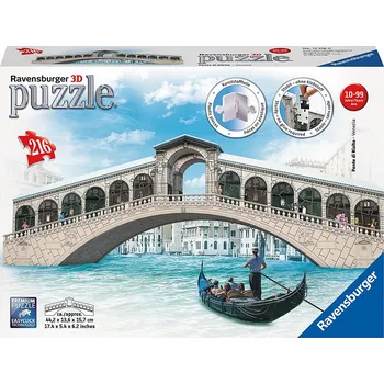Ravensburger Rialto most Benátky 216 dílků 3D puzzle Ravensburger Rialto most Benátky 216 dílků