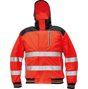 CERVA Knoxfield Hi-Vis Winter Pilot červená pracovní bunda CERVA Knoxfield Hi-Vis Winter Pilot červená