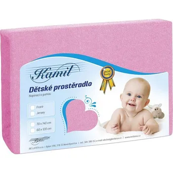 Prostěradlo jersey dětské 60x120 cm růžová